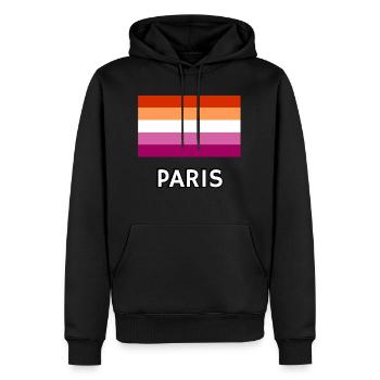 Lesbian Pride Flagge Paris - Männer Premium Bio Hoodie - Schwarz - Vorne - Nico (187cm)