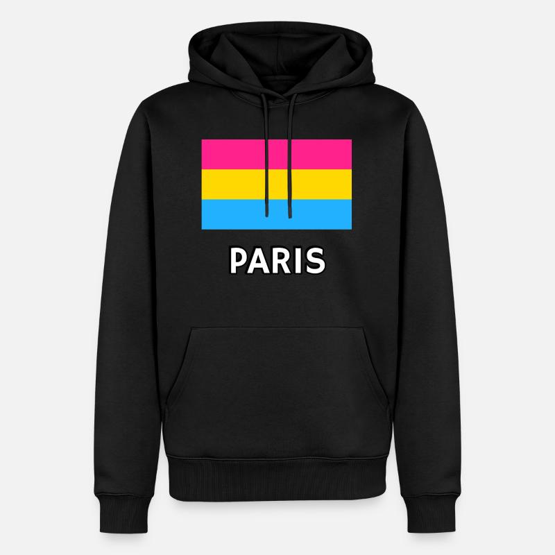 Pan Pride Flagge Paris - Männer Premium Bio Hoodie - Schwarz