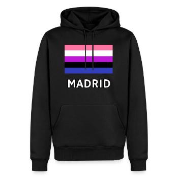 Genderfluid Pride Flagge Madrid - Männer Premium Bio Hoodie - Schwarz - Vorne - Nico (187cm)