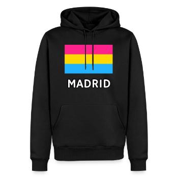 Pan Pride Flag Madrid - Men’s Premium Organic Hoodie - black - Front - Nico (187cm)