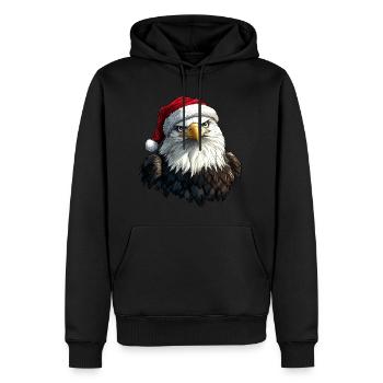 Adler Weihnachten - Männer Premium Bio Hoodie - Schwarz - Vorne - Nico (187cm)