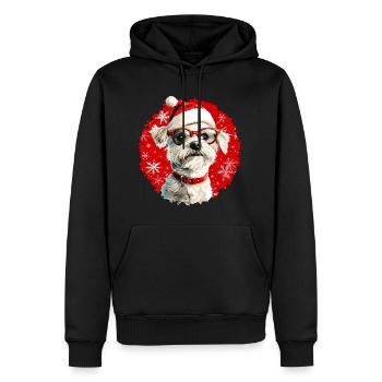 Chiens Noël - Sweat à capuche Premium bio Homme - noir - Devant - Nico (187cm)