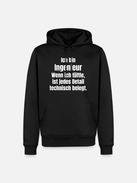 Ingenieur tüftelt - Männer Premium Bio Hoodie - Schwarz