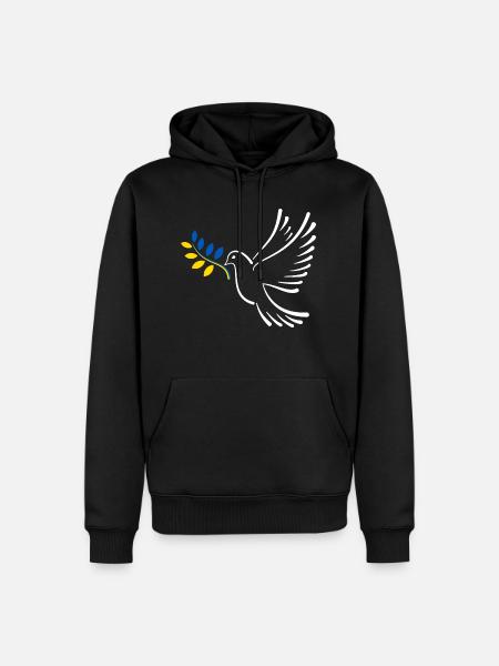 Friedenstaube Ukraine - Männer Premium Bio Hoodie - Schwarz