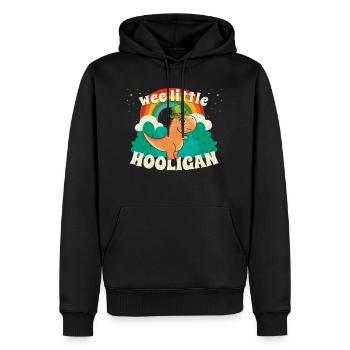 WEE LITTLE HOOLIGAN Dinosaur Kids St Patrick s - Men’s Premium Organic Hoodie - black - Front - Nico (187cm)