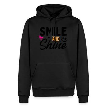 Design Smile and shine - Sweat à capuche Premium bio Homme - noir - Devant - Nico (187cm)