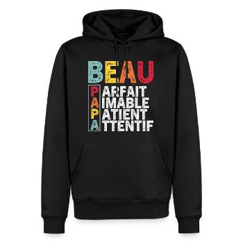 Father's Day Step-Dad 2024 Gift - Men’s Premium Organic Hoodie - black - Front - Nico (187cm)
