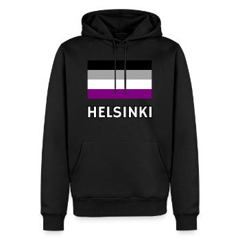 Asexualität Pride Flagge Helsinki - Männer Premium Bio Hoodie - Schwarz - Vorne - Nico (187cm)