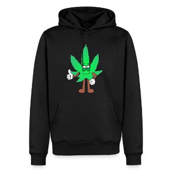 Der Bloom - Weed Cannabis Stoned Hanf Marihuana - Männer Premium Bio Hoodie - Schwarz - Vorne - Nico (187cm)