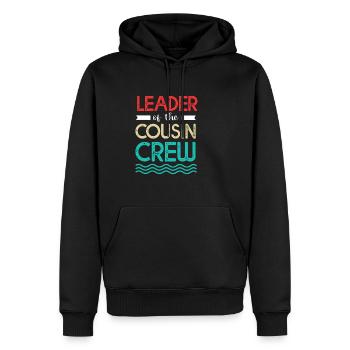Cousin Crew - Männer Premium Bio Hoodie - Schwarz - Vorne - Nico (187cm)
