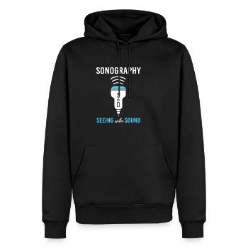 Ultraschall - Männer Premium Bio Hoodie - Schwarz - Vorne - Nico (187cm)