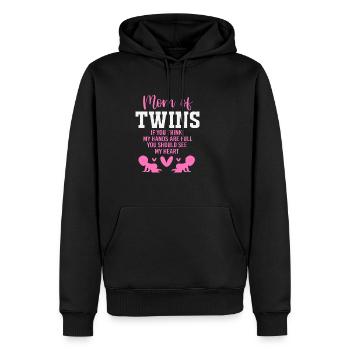 Zwillinge Mama Zwilling Mutter Geschenk - Männer Premium Bio Hoodie - Schwarz - Vorne - Nico (187cm)