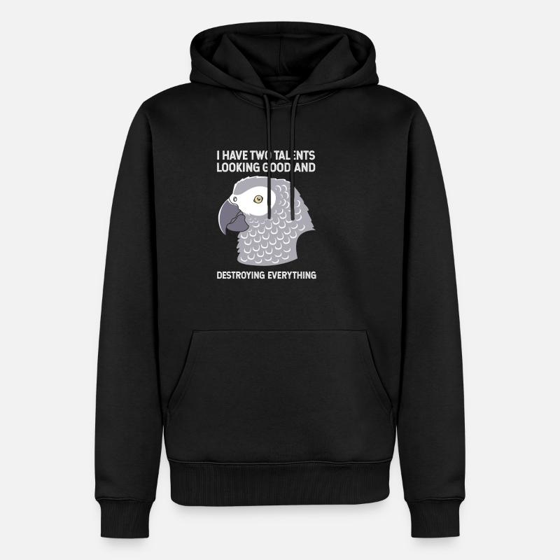 Perroquet Gris - Sweat à capuche Premium bio Homme - noir