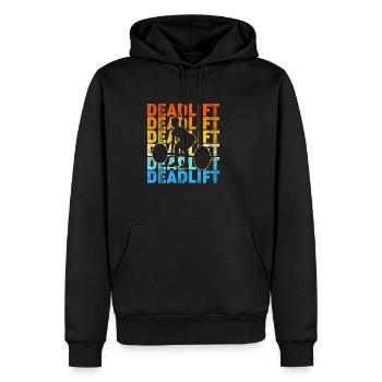 Gym Soulevé de terre Fitness Entraînement Haltère Bodybuilder - Sweat à capuche Premium bio Homme - noir - Devant - Nico (187cm)