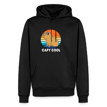 Capybara Capibara - Männer Premium Bio Hoodie - Schwarz - Vorne - Nico (187cm)