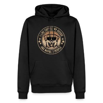 Amateurs de café Australian Shepherd - Sweat à capuche Premium bio Homme - noir - Devant - Nico (187cm)