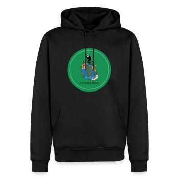 Eco Panda à vélo - Sweat à capuche Premium bio Homme - noir - Devant - Nico (187cm)
