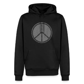 Bicycle chain Peace - Men’s Premium Organic Hoodie - black - Front - Nico (187cm)