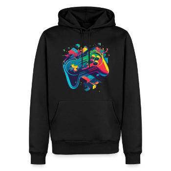 Retro Konsole - Männer Premium Bio Hoodie - Schwarz - Vorne - Nico (187cm)