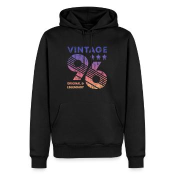 Millésime 1996 - Sweat à capuche Premium bio Homme - noir - Devant - Nico (187cm)
