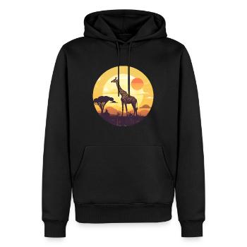 Giraffe in the savannah - Männer Premium Bio Hoodie - Schwarz - Vorne - Nico (187cm)