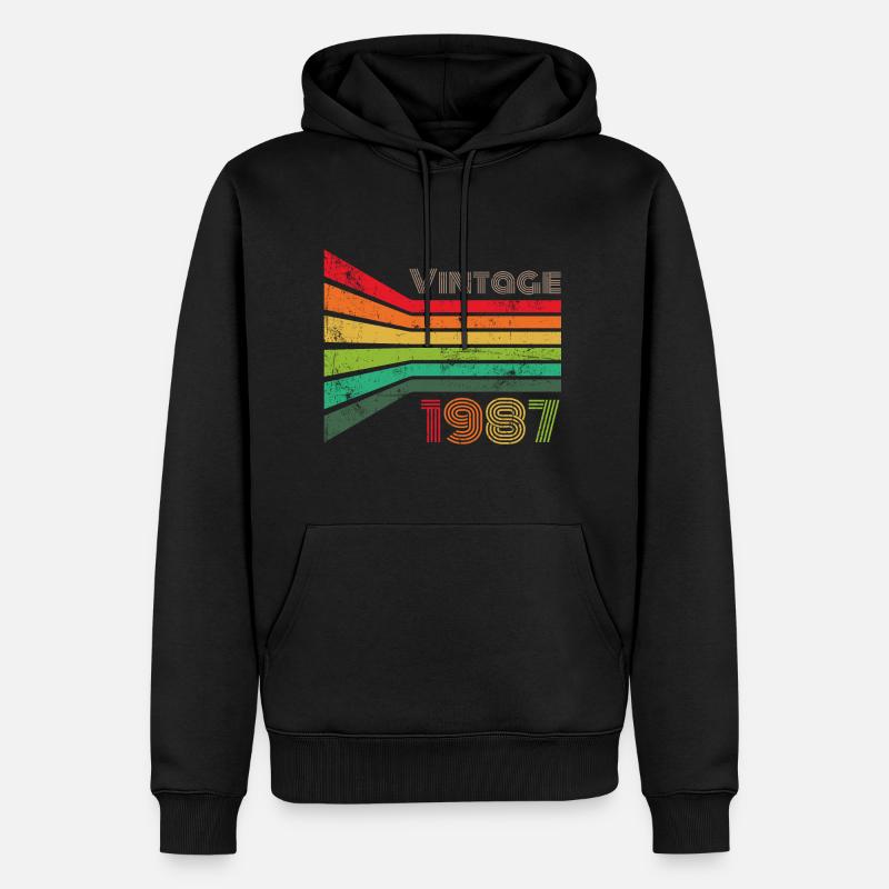 Millésime 1987 - Sweat à capuche Premium bio Homme - noir