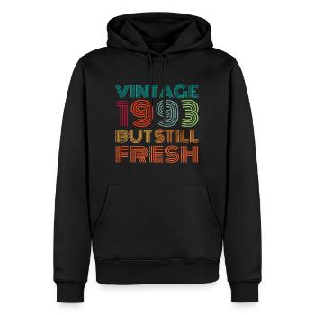 Vintage 1993 - Männer Premium Bio Hoodie - Schwarz - Vorne - Nico (187cm)