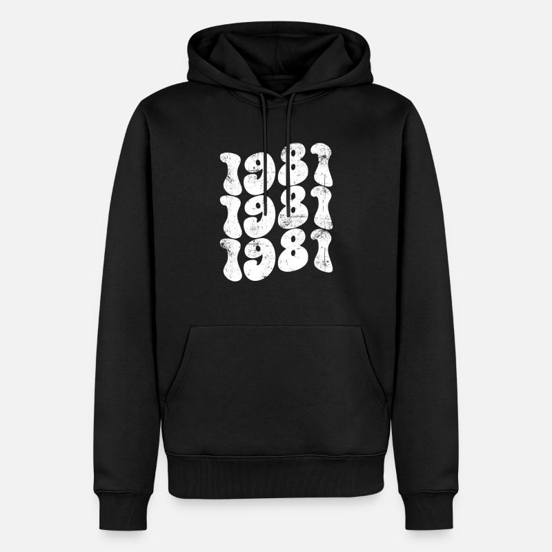 Millésime 1981 - Sweat à capuche Premium bio Homme - noir