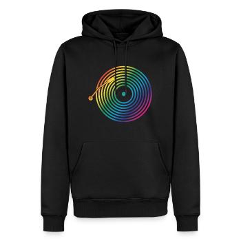 DJ Vinyl Musik - Männer Premium Bio Hoodie - Schwarz - Vorne - Nico (187cm)