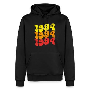 Millésime 1994 - Sweat à capuche Premium bio Homme - noir - Devant - Nico (187cm)