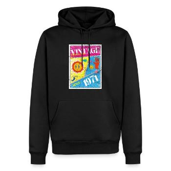 1971 Anniversaire - Sweat à capuche Premium bio Homme - noir - Devant - Nico (187cm)