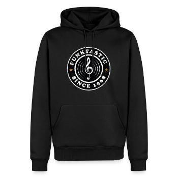 Millésime 1968 - Sweat à capuche Premium bio Homme - noir - Devant - Nico (187cm)