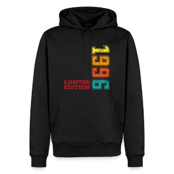 Millésime 1996 - Sweat à capuche Premium bio Homme - noir - Devant - Nico (187cm)