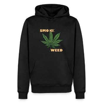 Weed / Cannabis / Gras / rauchen / Joint / Hasch - Männer Premium Bio Hoodie - Schwarz - Vorne - Nico (187cm)