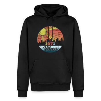 1971 Vintage - Männer Premium Bio Hoodie - Schwarz - Vorne - Nico (187cm)