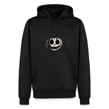Citrouille Halloween - Sweat à capuche Premium bio Homme - noir - Devant - Nico (187cm)