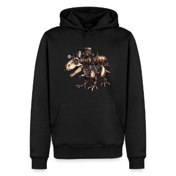 Dinosaurier / Tier / Urzeit / Reptil / Jungs - Männer Premium Bio Hoodie - Schwarz - Vorne - Nico (187cm)