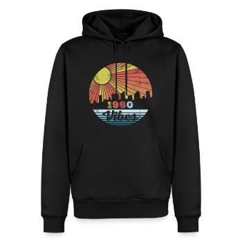 Millésime 1960 - Sweat à capuche Premium bio Homme - noir - Devant - Nico (187cm)