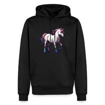 Pony / Horse / Animal / Riding / Mane / Stable - Men’s Premium Organic Hoodie - black - Front - Nico (187cm)