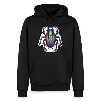 Scarabée / Mysticisme / Symbolisme égyptien / Antique - Sweat à capuche Premium bio Homme - noir - Devant - Nico (187cm)
