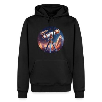 Telescope / Telescope / Astronomy / Starry Sky - Men’s Premium Organic Hoodie - black - Front - Nico (187cm)