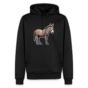 Esel / Tier /Grautier / Mähne / iah / Lasstier - Männer Premium Bio Hoodie - Schwarz - Vorne - Nico (187cm)