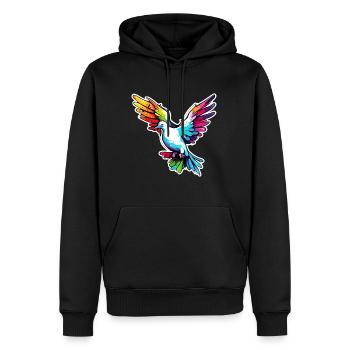Friedenstaube / Vogel / Tier / fliegen / Hochzeit - Männer Premium Bio Hoodie - Schwarz - Vorne - Nico (187cm)