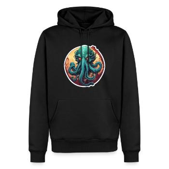 Cthulhu / Demon / Fantasie / Horror / tentakelig - Männer Premium Bio Hoodie - Schwarz - Vorne - Nico (187cm)