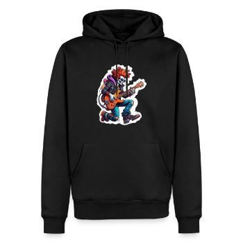 Rocker / Konzert / Gitarrist /Rock n Roll / Bühne - Männer Premium Bio Hoodie - Schwarz - Vorne - Nico (187cm)