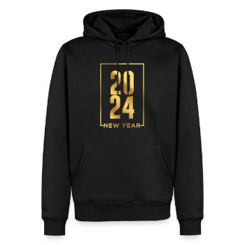 2024 New Year - Männer Premium Bio Hoodie - Schwarz - Vorne - Nico (187cm)