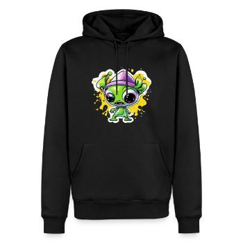 Alien / Außerirdisch / Ufo / Area 51 / All / Mars - Männer Premium Bio Hoodie - Schwarz - Vorne - Nico (187cm)