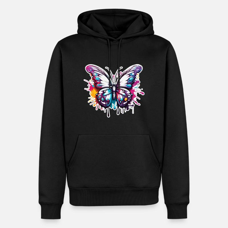 Schmetterling / Tier / Insekt / fliegen / Sommer - Männer Premium Bio Hoodie - Schwarz