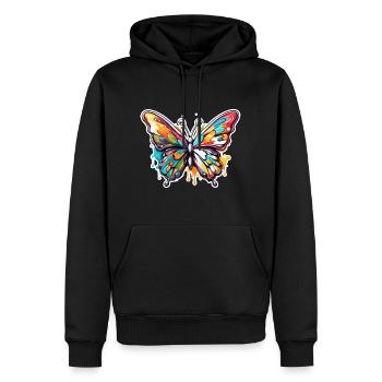 Schmetterling / Tier / Insekt / fliegen / Sommer - Männer Premium Bio Hoodie - Schwarz - Vorne - Nico (187cm)