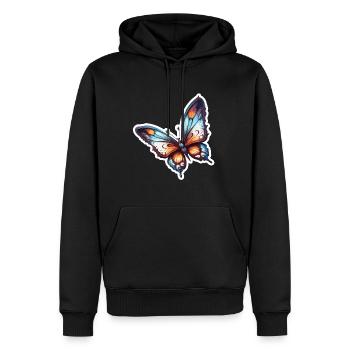 Schmetterling / Tier / Insekt / fliegen / Sommer - Männer Premium Bio Hoodie - Schwarz - Vorne - Nico (187cm)